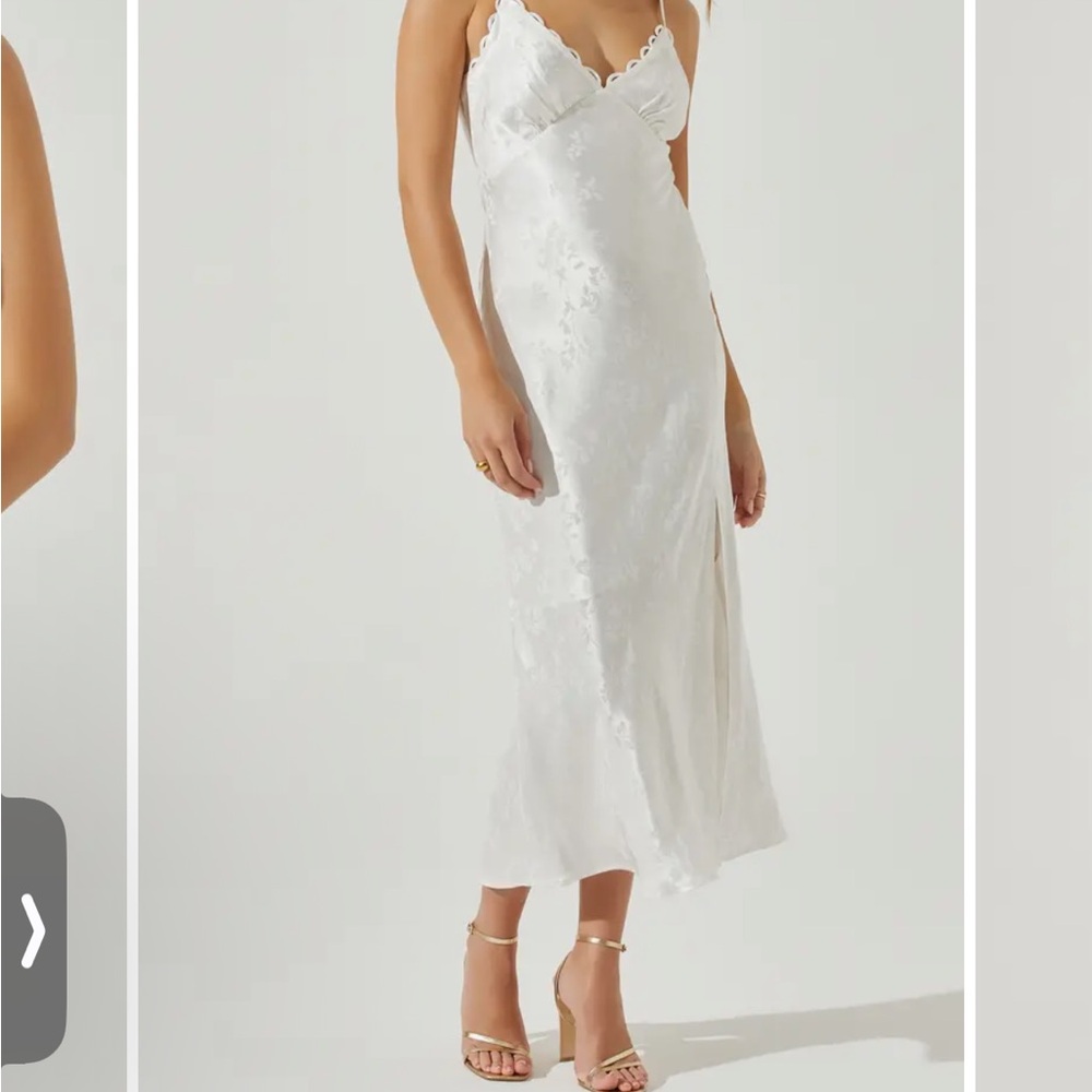 Astr the Label White Spaghetti Strap Slip Midi Dress